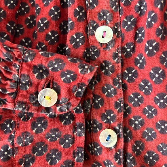 Rustic Red, Geo-Organic Vintage Blouse by Matta NY - Picture 8 of 10